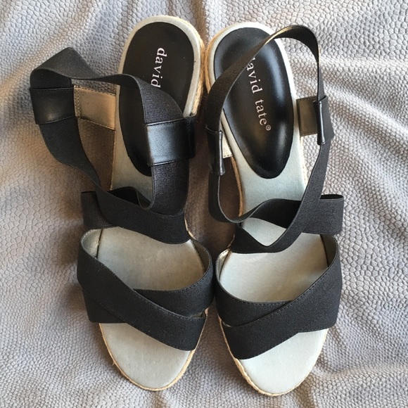 NWT Black Espadrille Wedge Sandals - Picture 3 of 5